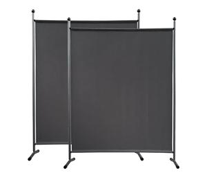 QUICK STAR 2 pièces Paravent 150 x 190 cm Séparateur de Tissu Jardin Balcon Écran de confidentialité partition Gris