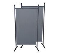 Quick Star 2 pièces Paravent 180 x 78 cm Séparateur de Tissu Jardin Balcon Écran de confidentialité partition Gris