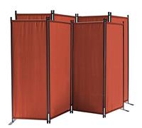 QUICK STAR 2 pièces Paravent 220 x 165 cm Séparateur de Tissu Jardin en 4 Parties Pliable Balcon Écran de confidentialité partition Rouge-Orange