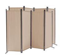 QUICK STAR 2 pièces Paravent 220 x 165 cm Séparateur de Tissu Jardin en 4 Parties Pliable Balcon Écran de confidentialité partition Beige