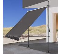 QUICK STAR Auvent Rétractable 250 x 130 cm Manuel Store Fenêtre Terrasse Jardin Extérieur Store Balcon Gris