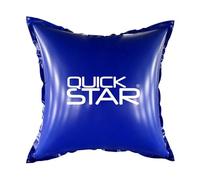 QUICK STAR Coussin de piscine 120 x 120 cm bleu - Coussin d'air en PVC pour piscine d'hiver - 4 cordes et kit de réparation - Coussin d'hiver pour l'hiver