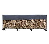 QUICK STAR Étagère à bûches en métal 272 x 25 x 95 cm avec housse de protection pour jardin 1,0 m³/1,5 SRM