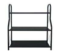 QUICK STAR Étagère à fleurs robuste en métal - 68 x 30 x 77 cm - 3 niveaux - Design industriel - Pour l'extérieur - Noir mat