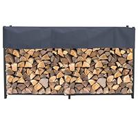 QUICK STAR Étagère en métal pour Bois de cheminée avec Housse Gris Anthracite 200 x 25 x 115 cm Épaisseur 0,8 m