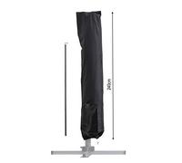 QUICK STAR Housse de Protection Parasol Suspendu 240x55cm Noir avec Barre de Montage pour parasols jusqu'à 350x350cm