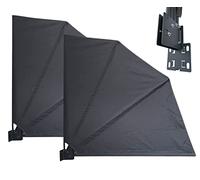 QUICK STAR Lot de 2 Brise-Vue en Tissu pour Balcon 115 x 115 cm Gris