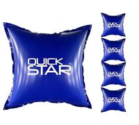 QUICK STAR Lot de 5 coussins de piscine carrés 120 x 120 cm bleu - 4 cordes et valve de sécurité - 2 kits de réparation - PVC 0,44 mm - Coussin de piscine d'hiver avec double couture - Coussin d'air