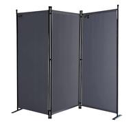QUICK STAR Paravent 170 x 165 cm Séparateur de Tissu Jardin en 3 Parties Pliable Balcon Écran de confidentialité partition Gris