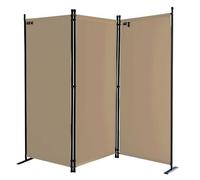 QUICK STAR Paravent 170 x 165 cm Séparateur de Tissu Jardin en 3 Parties Pliable Balcon Écran de confidentialité partition Beige