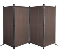 QUICK STAR Paravent 220 x 165 cm Séparateur de Tissu Jardin en 4 Parties Pliable Balcon Écran de confidentialité partition Brun-Gris
