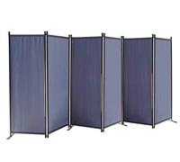 QUICK STAR Paravent 340 x 165 cm Séparateur de Tissu Jardin en 6 Parties Pliable Balcon Écran de confidentialité partition Gris