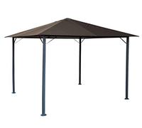 Quick Star Pavillon Tonnelle de Jardin en métal Brun Gris 3 x 3 m