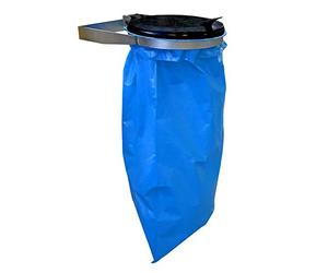 Quick Star Support mural pour sac poubelle avec couvercle | Porte-sacs métallique de 120 litres | Support de sac résistant en acier | Support de sac jaune 120 l | Conteneur de déchets