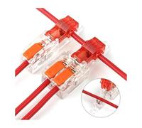 Quick T-Type Stripping Wiring Connector Crimp Terminal With Fixing Hole Branch Splice Junction box lever Wire connector NWPNLXEA(50CPS T2 Blue)