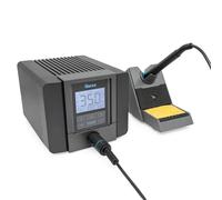 QUICK TS1200 Station de soudage ESD réglable numériquement 120 W avec fer à souder avec panne à souder rapide de 1 mm et accessoires - Station de soudage SMD calibrée avec interface PC et 3 mémoires