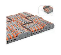 Quick Wire Cable Connector Splicing Multiplex Butt Compact Electrical Terminal Block Home Wiring Connectors for Circuit Inline NWPNLXEA(NC-221 50PCS)