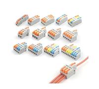 Quick Wire Conductor Connector Compact 2/3 Pin Splicing Push-inTerminal Block 1 in multiple out with fixing Hole NWPNLXEA(D3-6,25PCS)