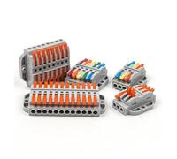 Quick Wire Connector With Fixed Hole Docking Cable Conectors Compact Conductors Push-in Terminal Block LED 2-12PIN NWPNLXEA(22-4M,10PCS)