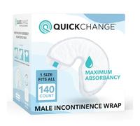QuickChange Lot de 140 serviettes hygiéniques pour incontinence nocturne, absorption maximale, conservent 500 ml, sèches au toucher, jetables, sans parfum, taille unique, remplacement de cathéter