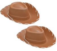 Quickdraw 2 X Adultes Marron Chapeau Cowboy Sauvage West Eva Accessoire Déguisement