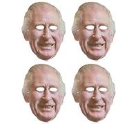Quickdraw 4 X King Charles Visage Masques Roi Couronnement Rue Fête Déguisement Costume Carton Masque
