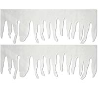Quickdraw Bordure de Noël à suspendre en forme de stalactites de 2,4 m - Frange de neige artificielle pour la maison, le bureau, la grotte