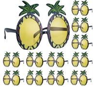 Quickdraw Lot de 12 lunettes de soleil ananas - Lunettes hawaïennes fantaisie pour adulte - Accessoire de déguisement - Monture amusante en forme d'ananas avec verres teintés jaunes