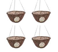 Quickdraw Lot de 4 paniers suspendus en rotin Marron foncé 30,5 cm