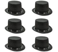 Quickdraw X 6 Noir Haut Chapeau Haut-De-Forme Dur Topper Adulte Magicien Victorien Monsieur Loyal