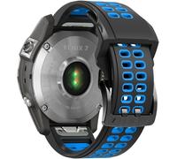 Quickfit 22Mm Bracelet Pour Garmin Fenix 8 47Mm/Fenix E 47Mm/Fenix 7 Pro Solar/Fenix 7/Epix 2 Pro 47Mm, Silicone Sangle Bracelet Pour Garmin Fenix 6 Gps/Fenix 6 Pro Gps/Fenix 5 Plus- Bleu/Noir