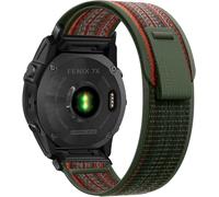 Quickfit 26 Mm Bracelet Pour Garmin Fenix 8 51 Mm/7X Pro Solar/7X Pro/7X/6X Pro/6X/5X Plus/5X, Nylon Trail Bracelet Pour Garmin Fenix 3/3Hr, Enduro 3/2, Epix Pro/Tactix Delta, Vert/Orange