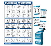 Quickfit Lot de 2 affiches d'entraînement avec haltères et cartes d'exercice pour poids corporel