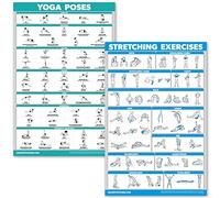 QUICKFIT Lot de 2 posters laminés pour postes de yoga et exercices d'étirement - Positions de yoga et exercices d'étirement (45,7 x 68,6 cm)