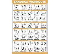 QuickFit Poster d'entraînement plastifié avec sac de sable - 45,7 x 68,6 cm