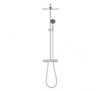Quickfix Colonne de douche thermostatique XXL Round 250 + Douchette 2 jets, Chrome (26816022)