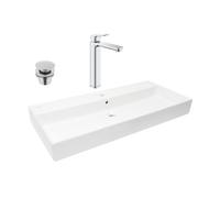 QUICKFIX DICE mitigeur lavabo, taille XL + Lavabo Swiss Aqua Technologies 100,4x46,5 cm (BA3-G1018920000-06)