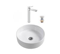 QUICKFIX DICE mitigeur lavabo, taille XL + Vasque à poser Swiss Aqua Technologies 36x12,5 cm (BA3-G1018920000-09)