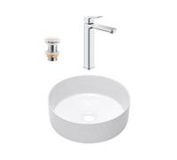QUICKFIX DICE mitigeur lavabo, taille XL + vasque à poser Swiss Aqua Technologies 36x36x12 cm (BA3-G1018920000-02)