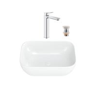 QUICKFIX DICE mitigeur lavabo, taille XL + Vasque à poser Swiss Aqua Technologies 45,5x32,5x13,5 cm (BA3-G1018920000-08)
