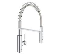 Quickfix Mitigeur cuisine semi-pro avec ressort et douchette 2 jets, Chrome (MM300306010000)