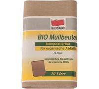 quickpack 078-513 Sac en papier pour déchets biologiques 10L 20+17x36cm, naturel (paquet de 10)
