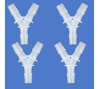 Quickun Lot de 4 raccords cannelés en forme de Y 3 voies en plastique pour tuyau de conduite d'air