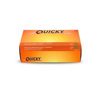 Quicky AQL 1.5 Lot de 10 boîtes de 100 gants jetables en vinyle Non poudrés Blanc Taille XL