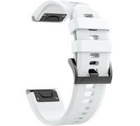 Quickz-it Bracelet pour Garmin Fenix 3/Sapphire/HR - Fenix 5X/5X+ - Fenix 6X/6X Pro & Sapphire - Fenix 6X Pro Solar - Fenix 7X/Sapphire, Quick-Fit 26mm Silicone, D2, Descent, Enduro, Quatix.. (Blanc)