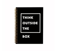 QUICQOD Think Outside The Box - Carnet de typographie, carnet de motivation pour le travail, le bureau, l'école, les étudiants, les enseignants, les conseillers, carnet minimaliste à spirale à
