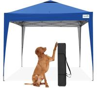 Quictent Auvent Pliable, Tonnelle pliante 3 x 3 m étanche, stable, résistante à l'hiver, système de clic pop-up, protection UV 50+, tente de jardin, tente de fête, chapiteau bleu clair