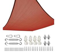 Quictent Voile d'ombrage carré en polyéthylène haute densité de 6,8 x 6,1 m, 185 g, bloque 98 % des rayons UV, pour extérieur, terrasse, jardin avec kit de matériel, terre cuite