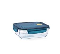 Quid Astral Récipient rectangulaire hermétique en verre 21 x 16 x 7 cm - 104 cl Bleu