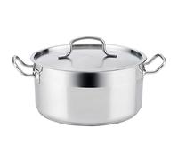 Quid Azzero Casserole en Acier Inoxydable 26 x 12,5 cm - 6,3 l en Acier Inoxydable, Compatible vitrocéramique, Convient à l'induction 100% hygiénique